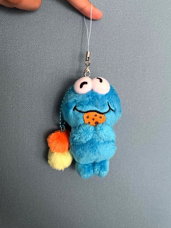 sesame street cookie monster plush keychain universal studios japan