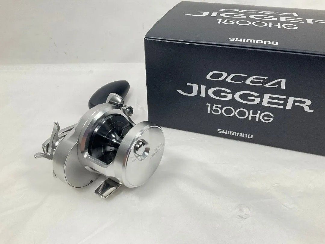 Bobina Shimano Ocea Jigger 1501HG, color plateado, lado de la manivela Bobina Shimano Ocea Jigger 1501HG, color plateado, lado de la manivela
