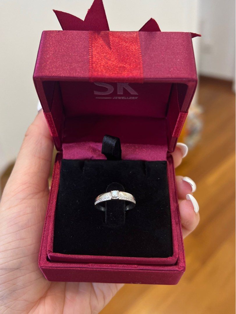 Sk jewellery white gold ring Luxury Accessories on Carousell