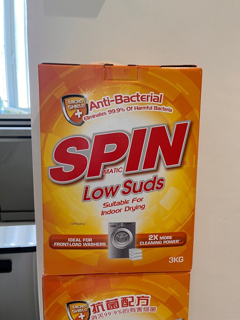 SPINmatic Low Suds Laundry Powder Detergent (AntiBacterial), Furniture