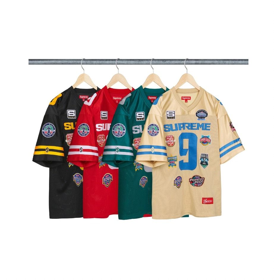 Supreme Championships Embroidered Football Jersey Black