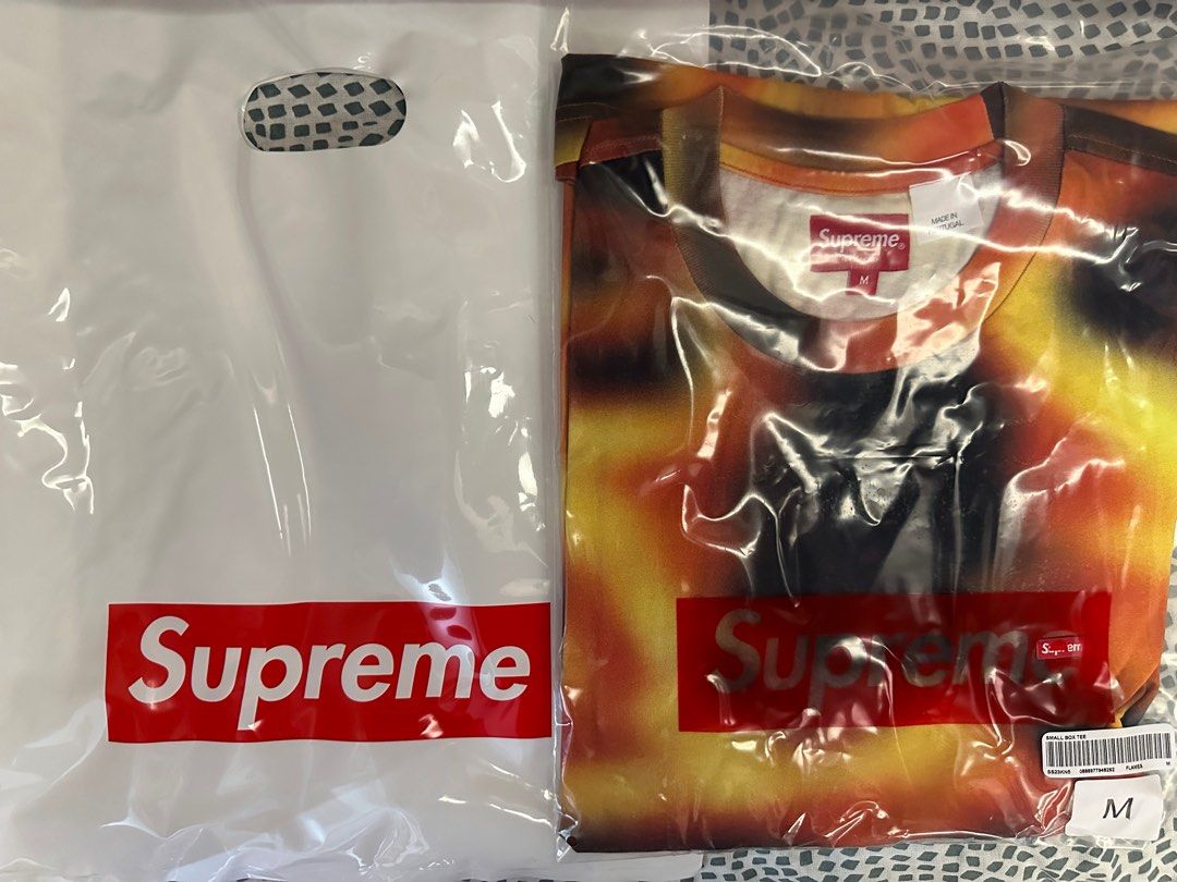 Supreme SS23 Small Box Logo Tee Flames M, 男裝, 上身及套裝, T