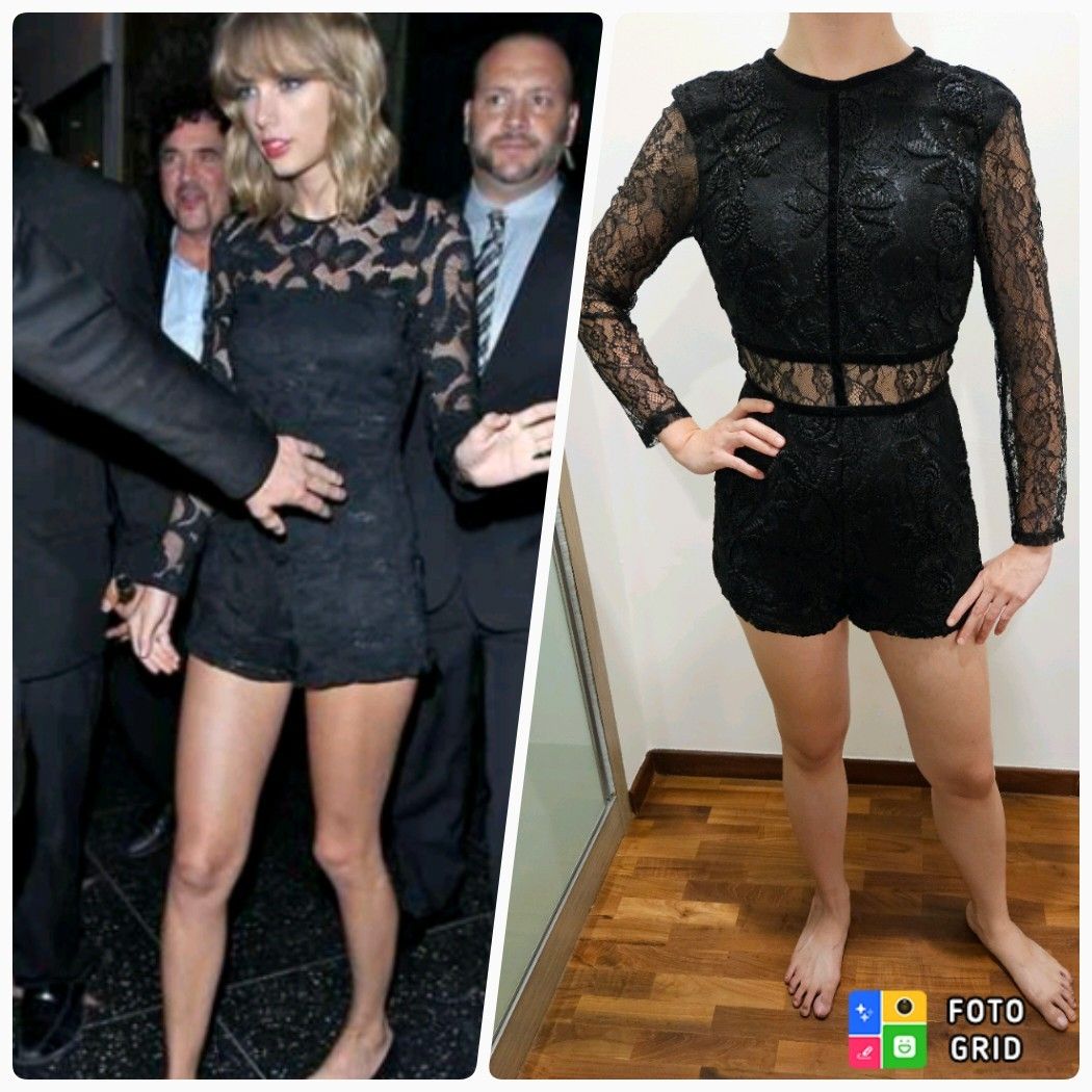 Taylor swift reputation ish Black romper lace topshop UK8 Women s Fashion Tops Blouses on Carousell