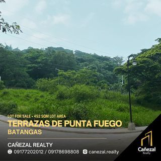 Terrazas De Punta Fuego Lot Only at 452 SQM Corner and Lot in Nasugbu Batangas, For Sale