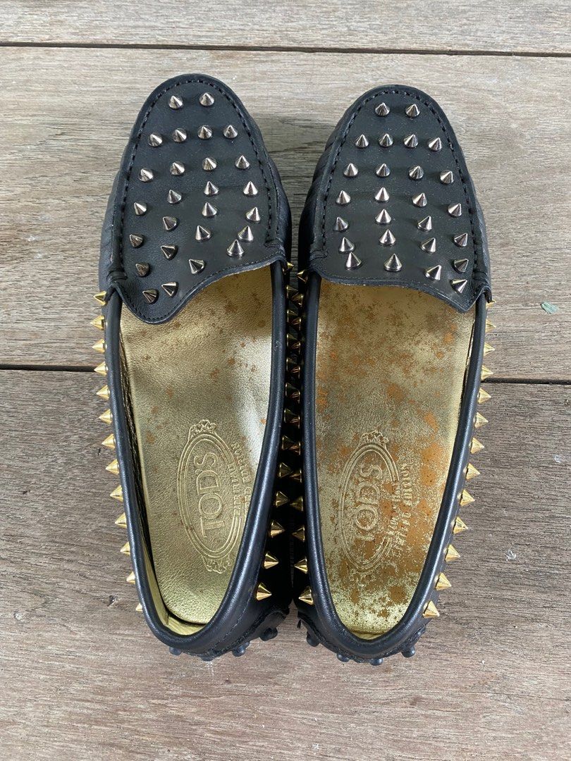 Tod s loafers with silver gold spikes Women s Fashion Footwear
