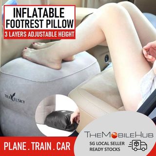 3 Layers Inflatable Travel Foot Rest Pillow Airplane Train Car Foot Rest  Cushion Like Storage Bag & Dust Cover Inflatable Pillow - AliExpress