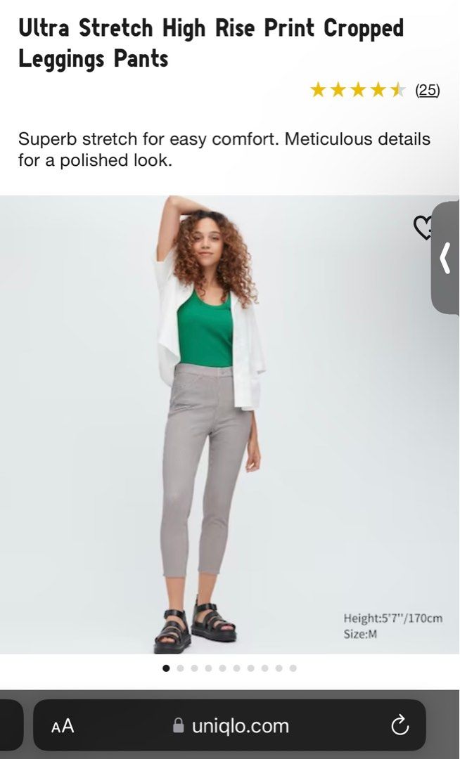Uniqlo Checkered Ultra Stretch Cropped Legging Pants, Women's Fashion,  Bottoms, Jeans & Leggings on Carousell