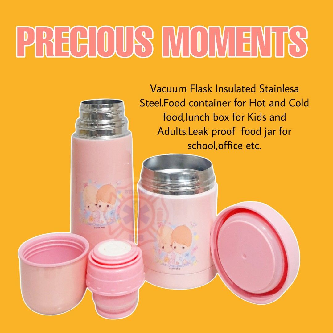 Vacuum Flask Set Precious Moments (Category: Coffee & Tea Tableware) located in Quezon City. Submitted by artegiftshop (Listing ID 1252037005, Image 3). Description: Vacuum Flask Set Precious Moments Description: Vacuum flask Insulated Stainless Steel. Food Container For Hot and Cold Food,Lunch Box For Kids Adult,Leak Proof Food Jar For School Office Features: - This official Sesame Street vacuum flask holds 350ml and is perfect for use in lunch 