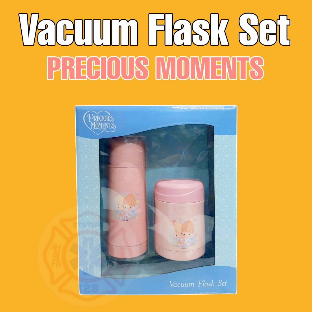 Vacuum Flask Set Precious Moments (Category: Coffee & Tea Tableware) located in Quezon City. Submitted by artegiftshop (Listing ID 1252037005, Image 1). Description: Vacuum Flask Set Precious Moments Description: Vacuum flask Insulated Stainless Steel. Food Container For Hot and Cold Food,Lunch Box For Kids Adult,Leak Proof Food Jar For School Office Features: - This official Sesame Street vacuum flask holds 350ml and is perfect for use in lunch 