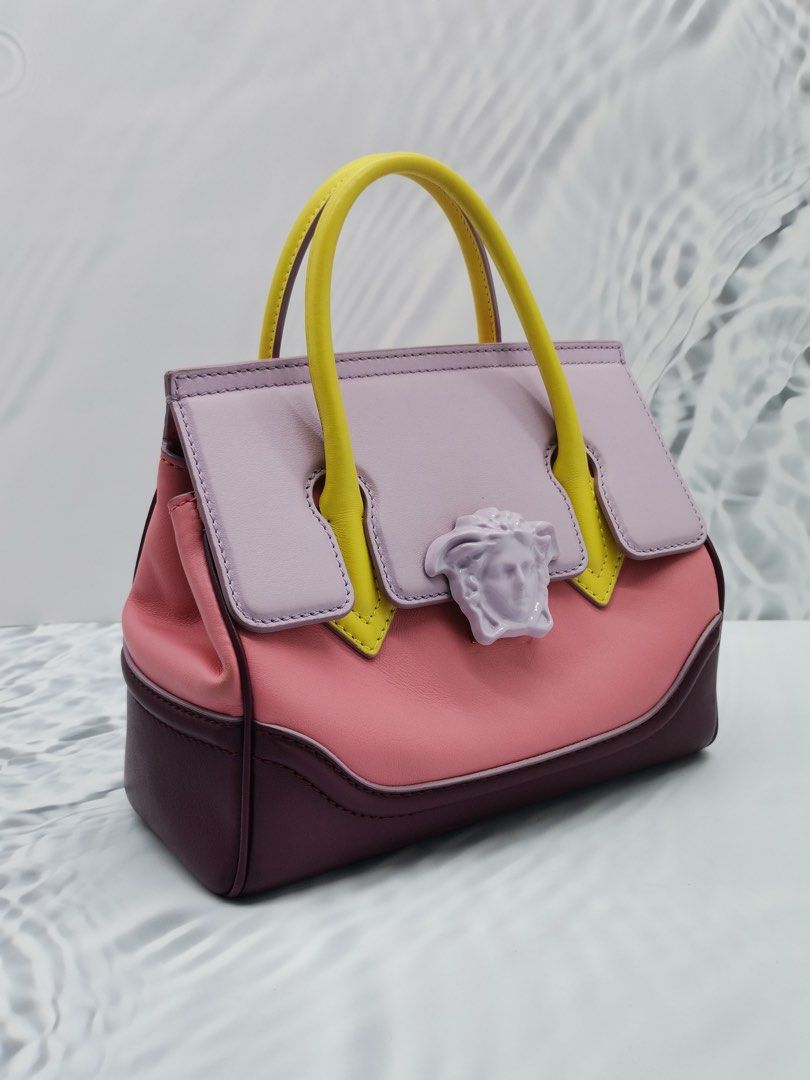 VERSACE PALAZZO EMPIRE MEDUSA SMALL PINK LILAC TRI COLOR FLAP