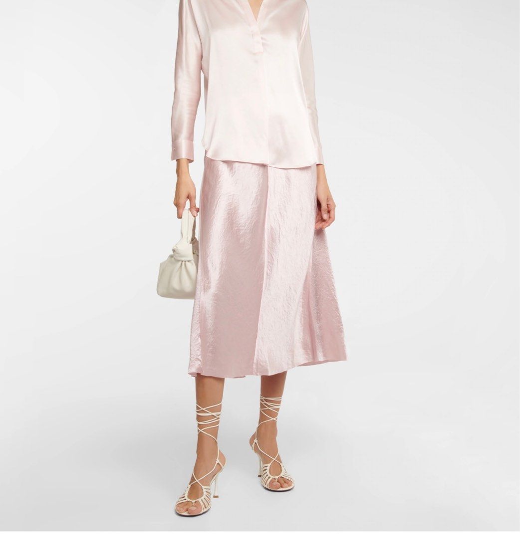 Vince silk midi skirt cheap