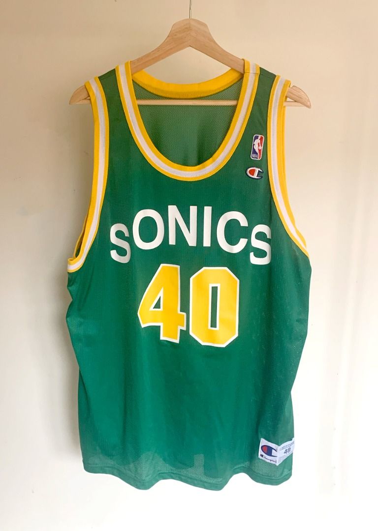 Reversible Shawn Kemp Seattle Supersonics Champion Men's 48 L Jersey Sonics