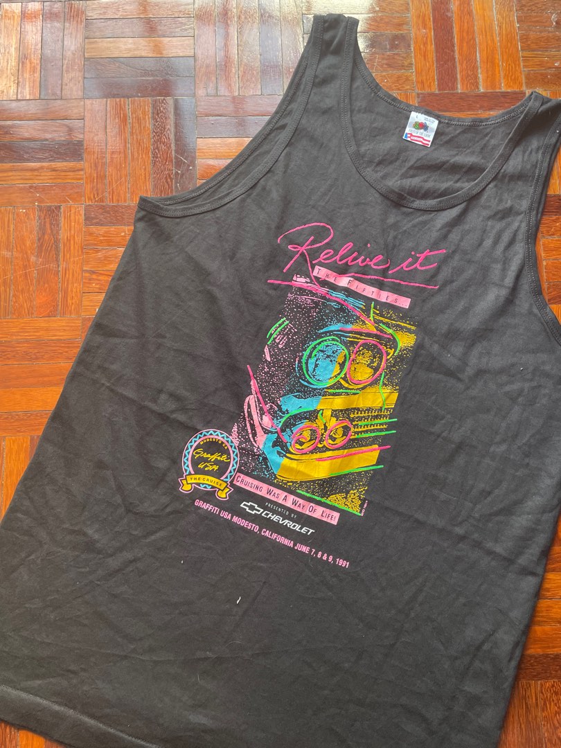 Vintage Fruit Of The Loom Sleeveless Tees Men s Fashion