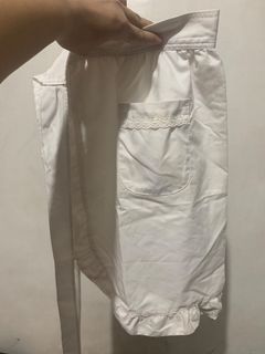 White wrap-around apron