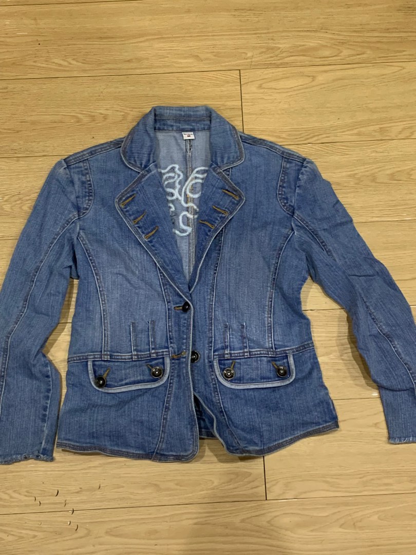 Maong blazer top outfit