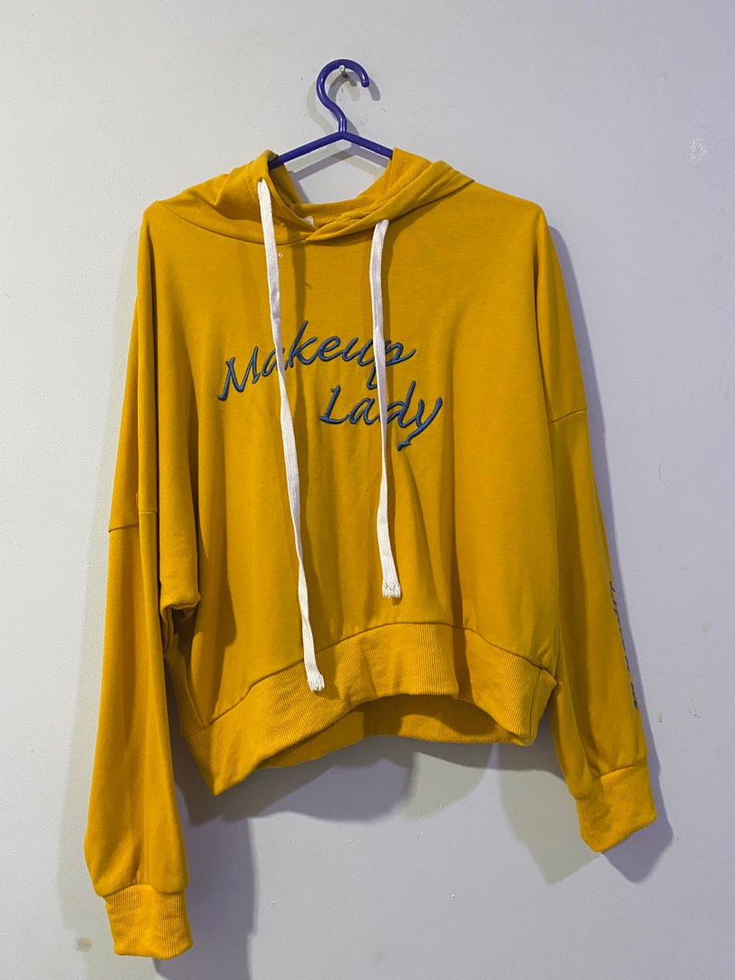 Yellow hoodie, Women's Fashion, Tops, Longsleeves on Carousell