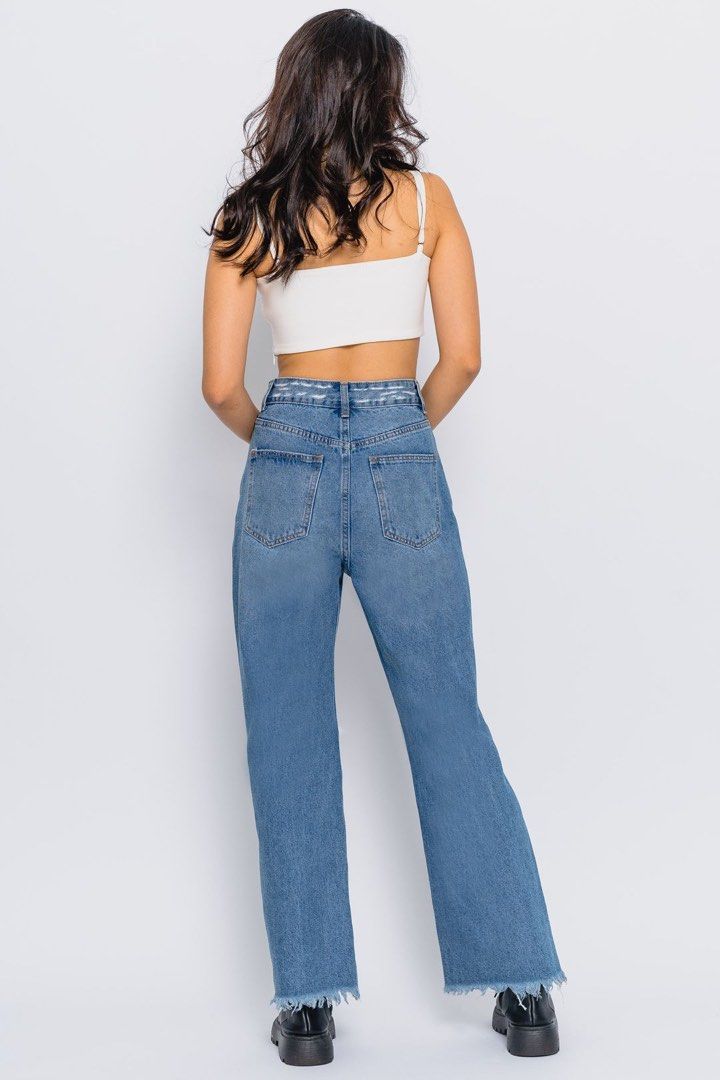 Raw hem ripped new arrivals jeans