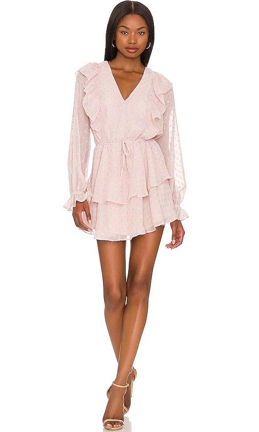 Yumi Kim pink ruffle tiered mini dress Women s Fashion Dresses Sets Dresses on Carousell