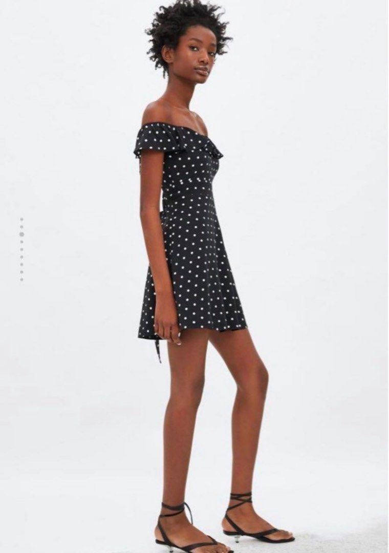 Zara polka dot ruffle sales dress