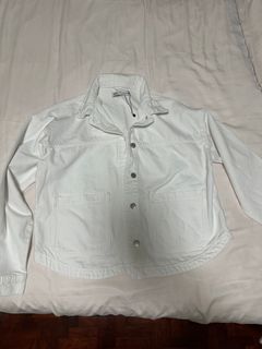 Zara white denim jacket