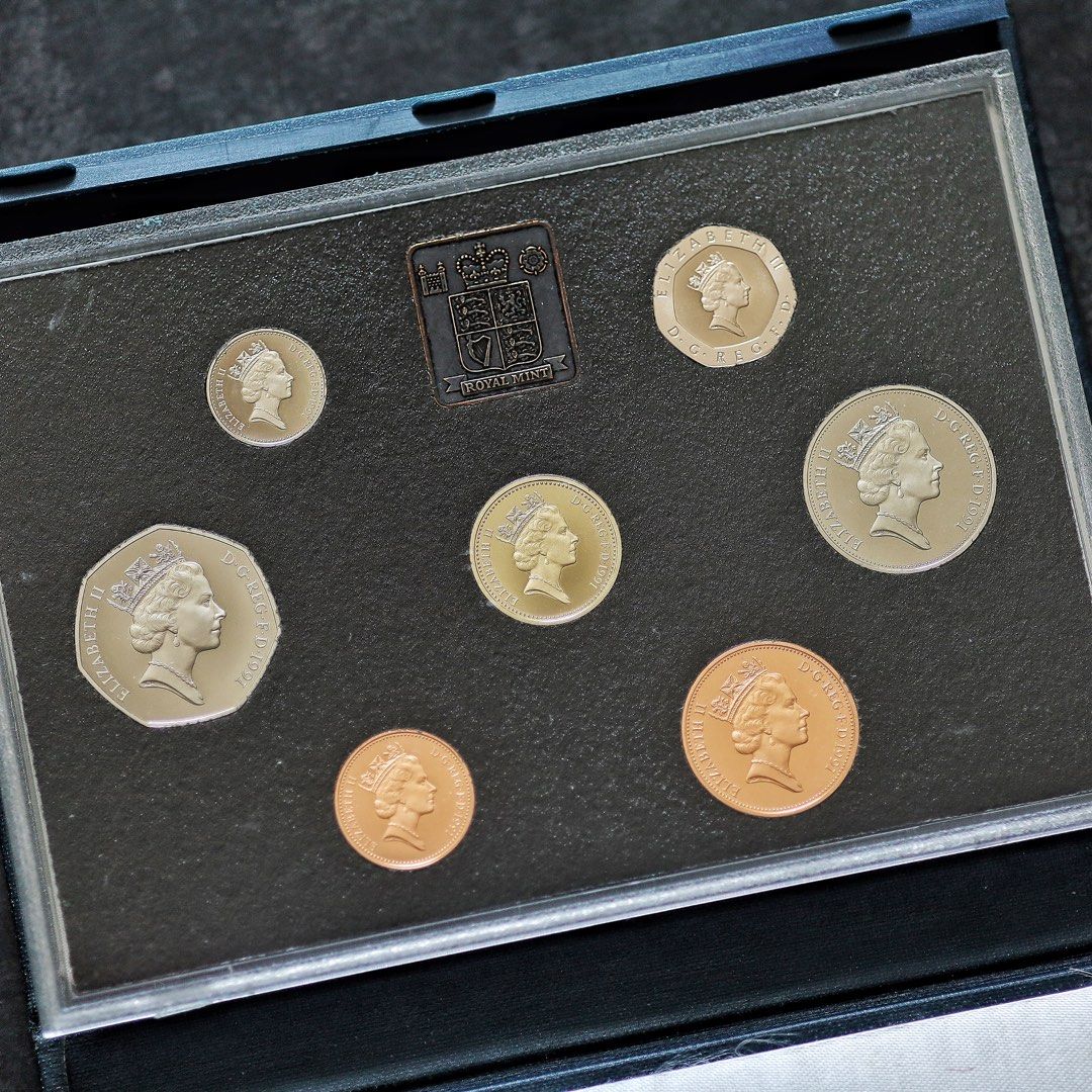 1991 🇬🇧 英國7枚精製硬幣收藏套裝United Kingdom 7 Proof Coin Collection, 興趣及遊戲, 收藏品及紀念品,  錢幣- Carousell