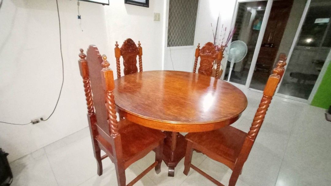 4 Seater Narra Dining Table Set, Furniture & Home Living, Furniture