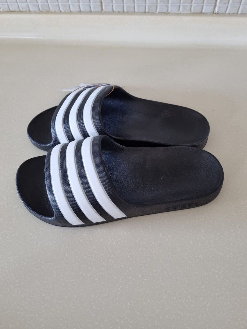 Authentic Adidas Adilette Aqua Jn32 Black White Size 36