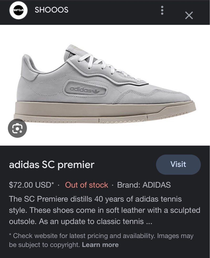 Adidas Sc Premiere Grey, Fesyen Pria, Sepatu , Sneakers di Carousell
