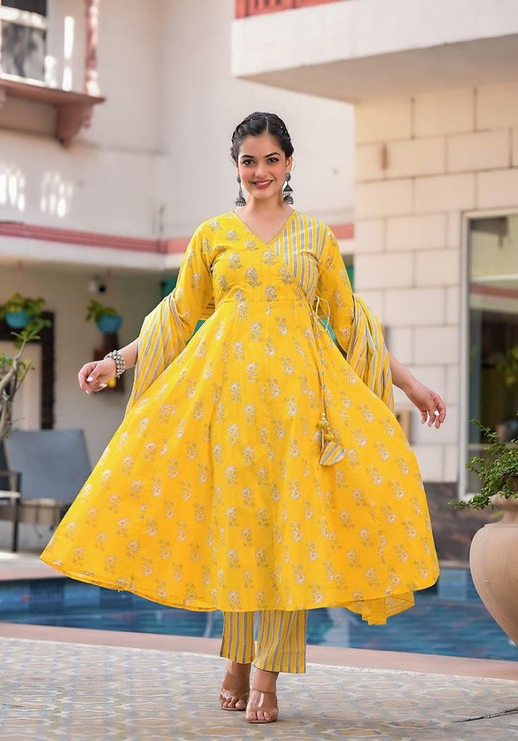 Anarkali Kurti with pant and Dupatta