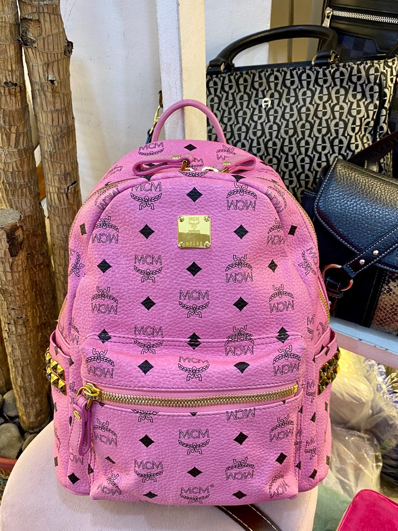 AUTH MCM LIGHT PINK BACKPACK