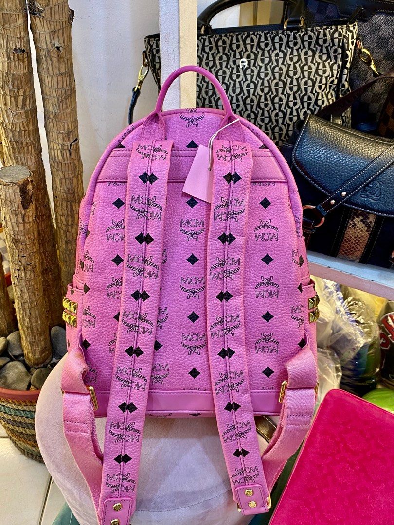 AUTH MCM LIGHT PINK BACKPACK