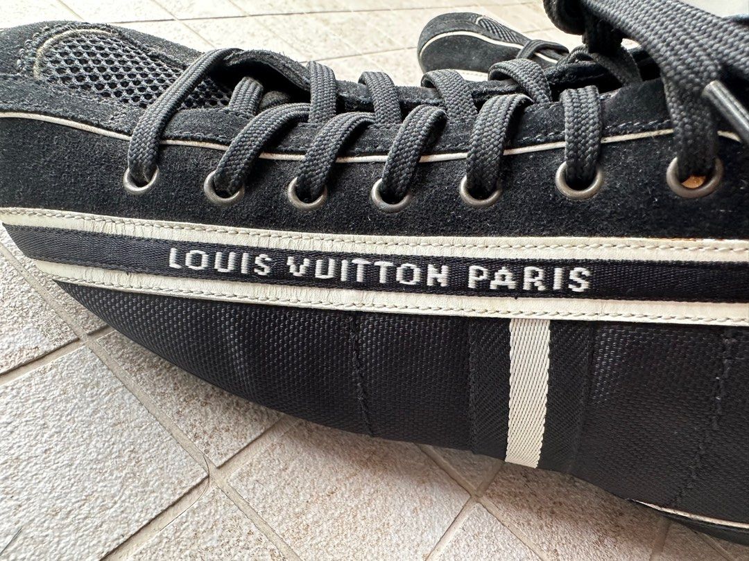 Louis Vuitton Black Suede and Canvas Tattoo Sneaker Boots Size 43 Louis  Vuitton