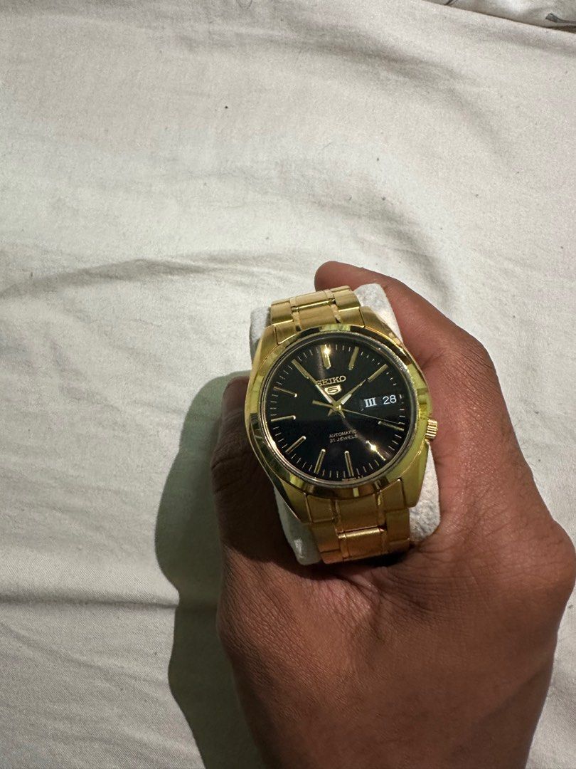 Seiko 5 gold online plated automatic price