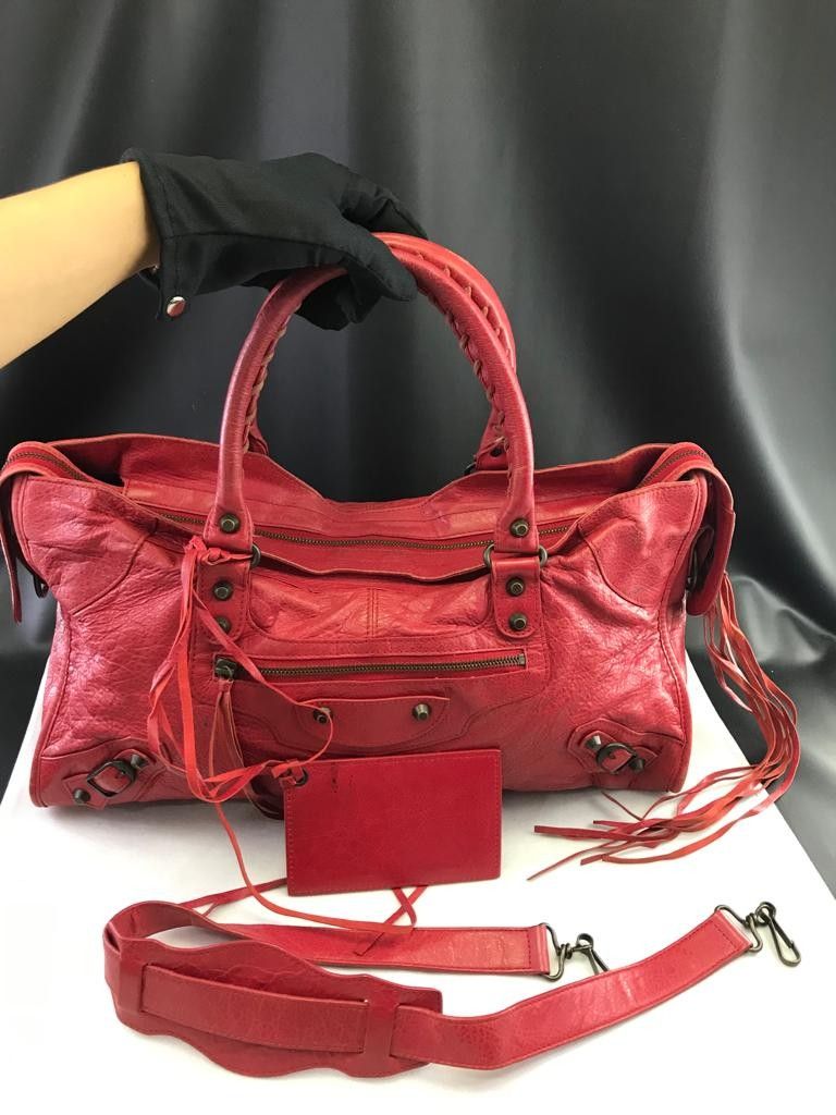 Balenciaga city sales bag red