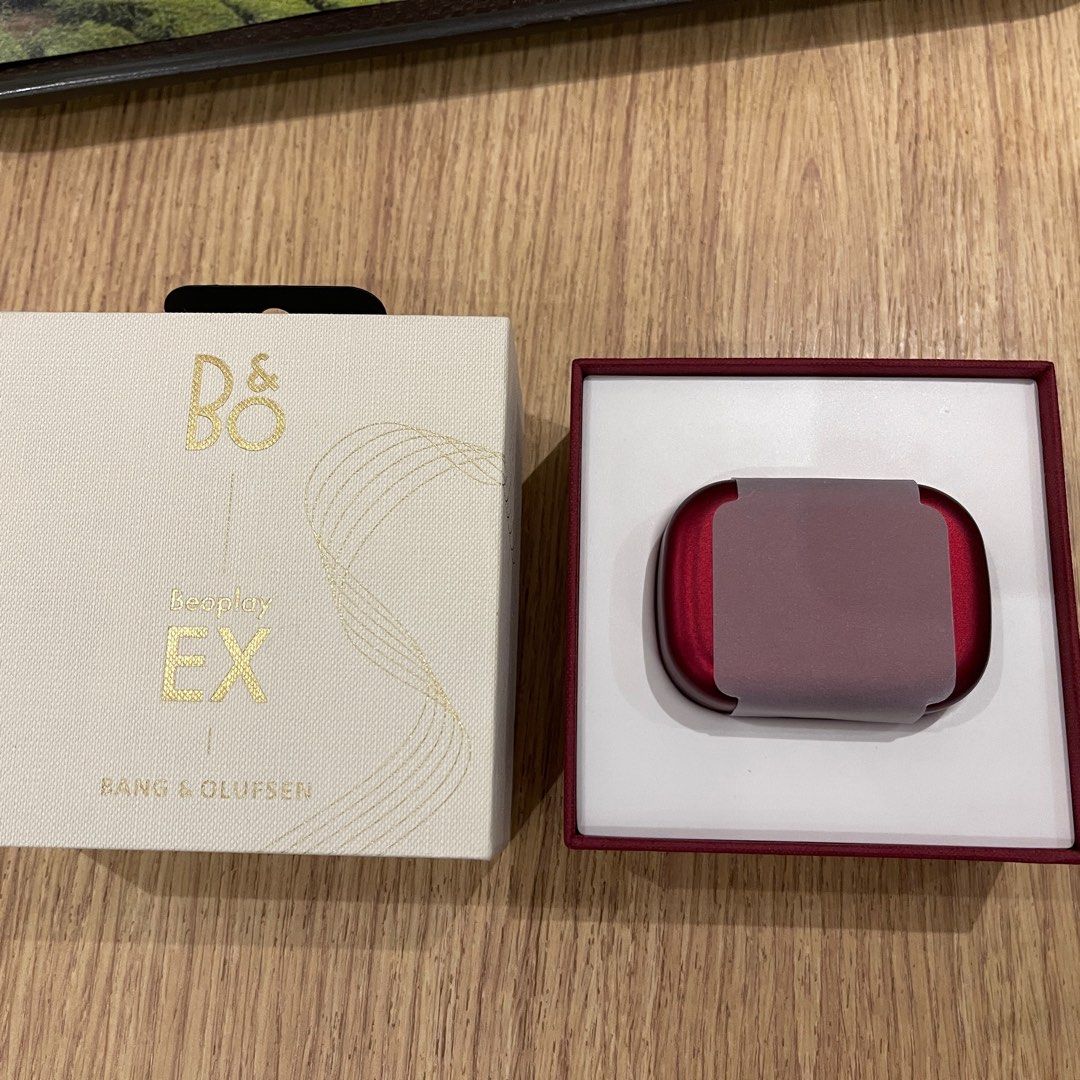 Bang Olufsen Beoplay EX Adaptive Noise Cancelling Wireless Earbuds With Wireless Charging Case Lunar Red