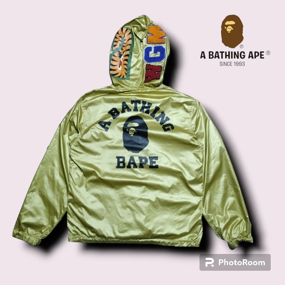 Gold bape windbreaker hotsell
