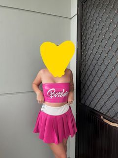Barbie pink tube and mini skirt