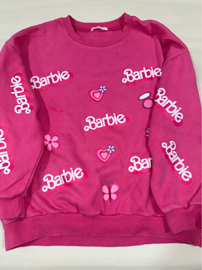 Hot pink top barbie sweatshirt