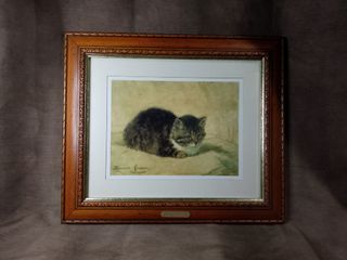 Big Wall Art Print in frame Cat Painting Photo by Henriotts Ronner