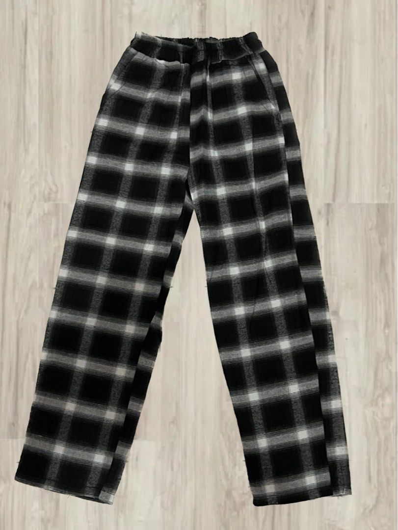 Black and white grid pants new arrivals