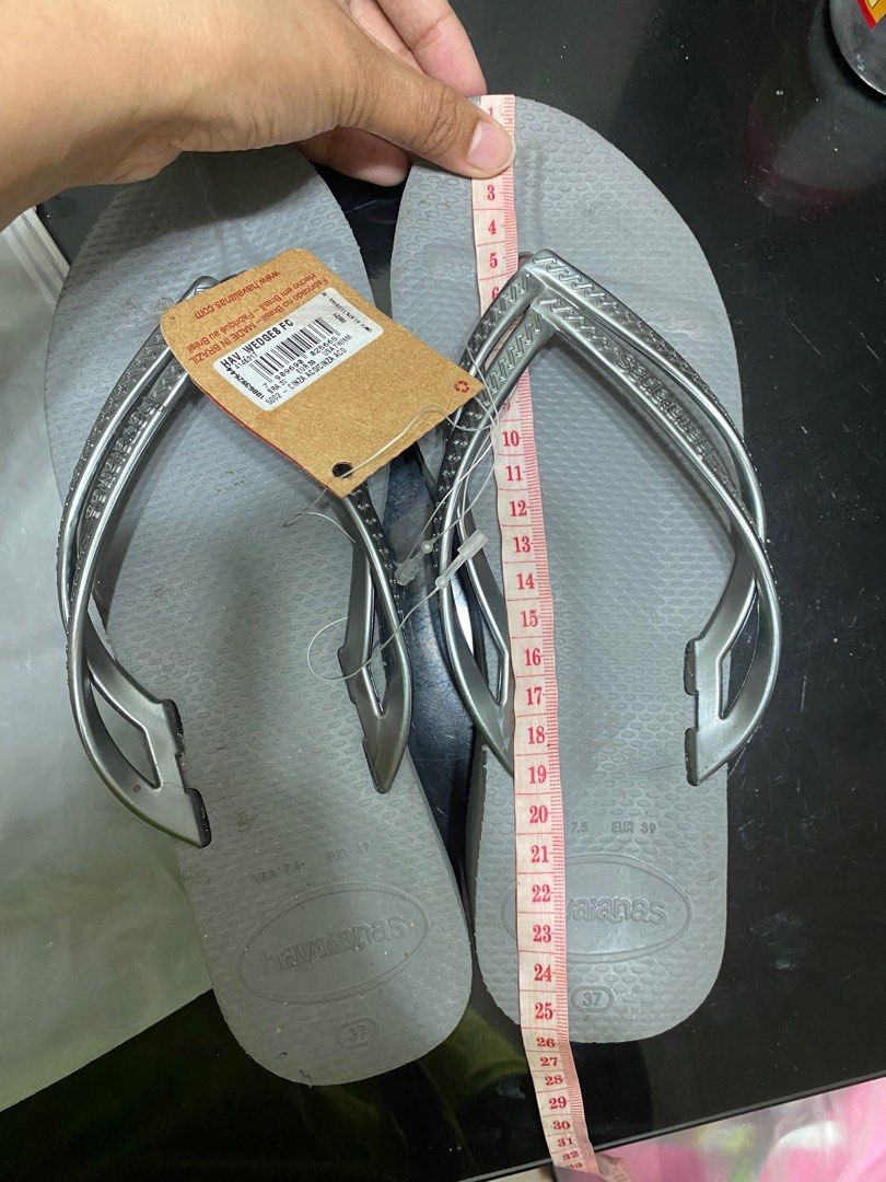 Brand New Authentic Havaianas Wedge Gray Women s Fashion Footwear Slippers and slides on Carousell