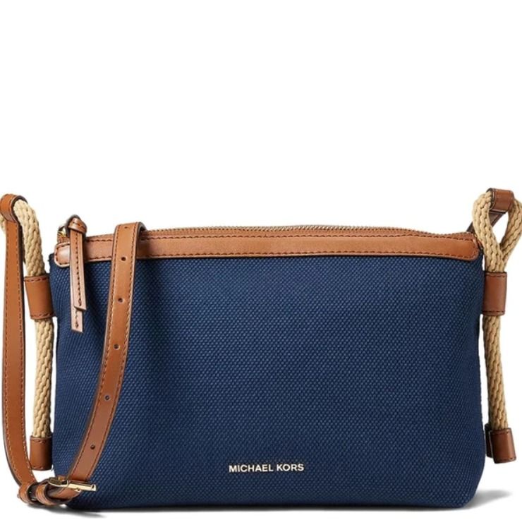 Michael Kors Talia Medium Top Zip Crossbody Navy Multi One Size