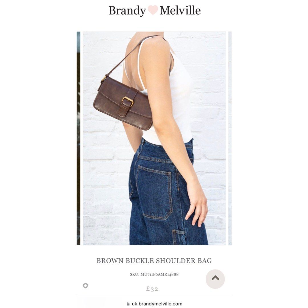Brandy Melville, Bags, Brandy Melville Brown Buckle Shoulder Bag