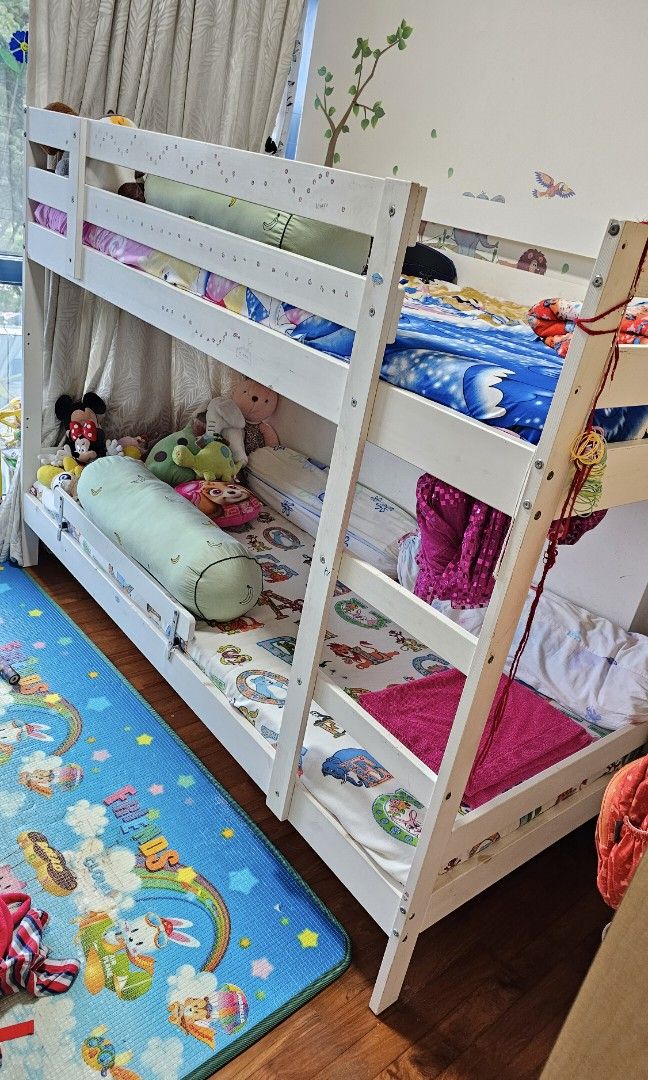 Bunk bed with mattress, Furniture & Home Living, Furniture, Bed Frames