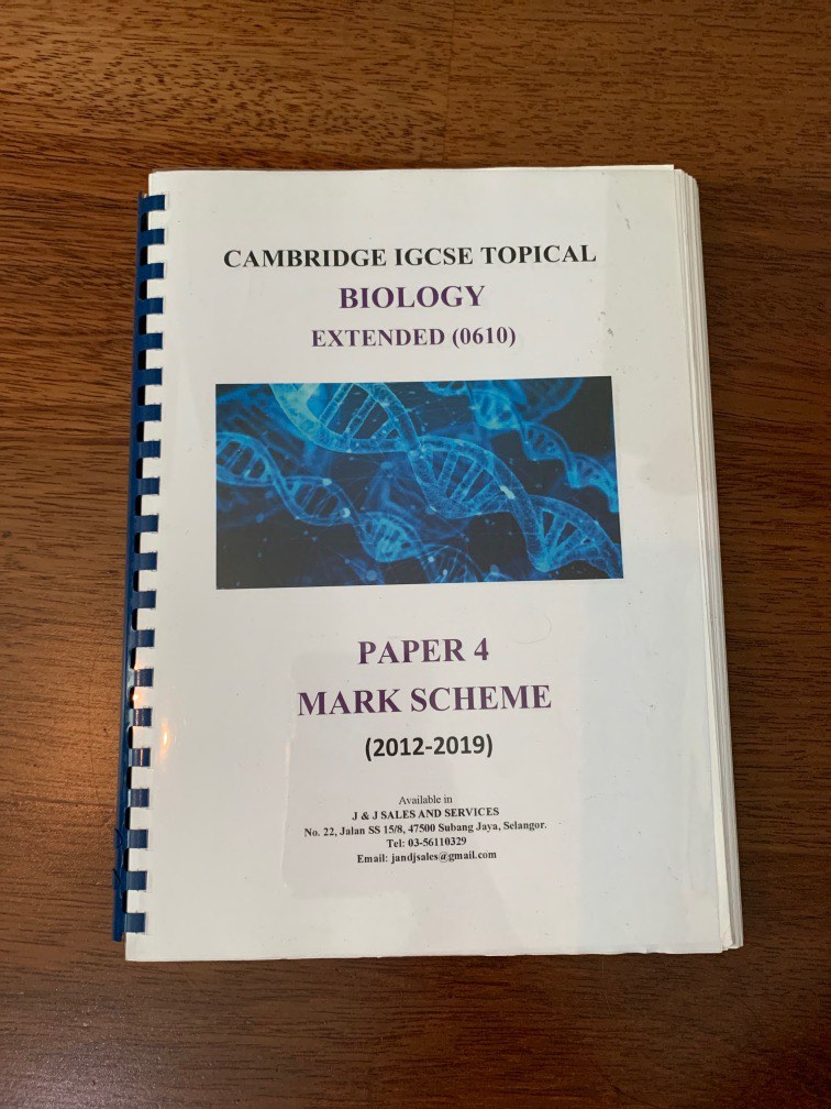 Cambridge igcse biology extended 0610 paper 4 mark scheme hobbies