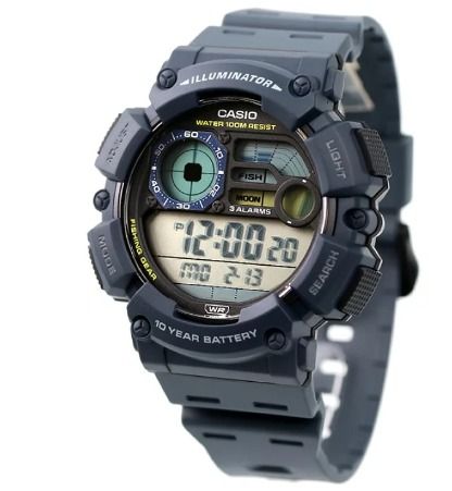 Casio Fishing Gear WS-1500H digital watch: 10-Year Battery, Fishing Mode,  Moon Data WS-1500H-1A