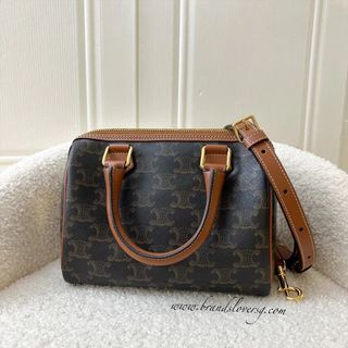 Used Celine Mini Boston Bag/Mini Shoulder/Pochette/Leather/Pnk/195113Dbc Bag