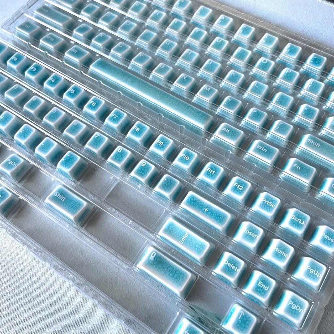 Cerakey V2 Crazed with legends - ceramic keycaps, Computers & Tech 