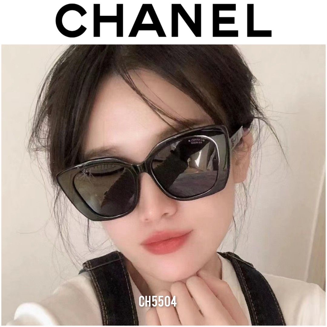 Chanel 5504 Sunglasses Pink/Grey Rectangle Women