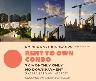 CHEAPEST 1BR NO DOWNPAYMENT CONDO 4K Monthly RENT TO OWN EMPIRE EAST BGC PRESELLING RFO ORTIGAS EASTWOOD